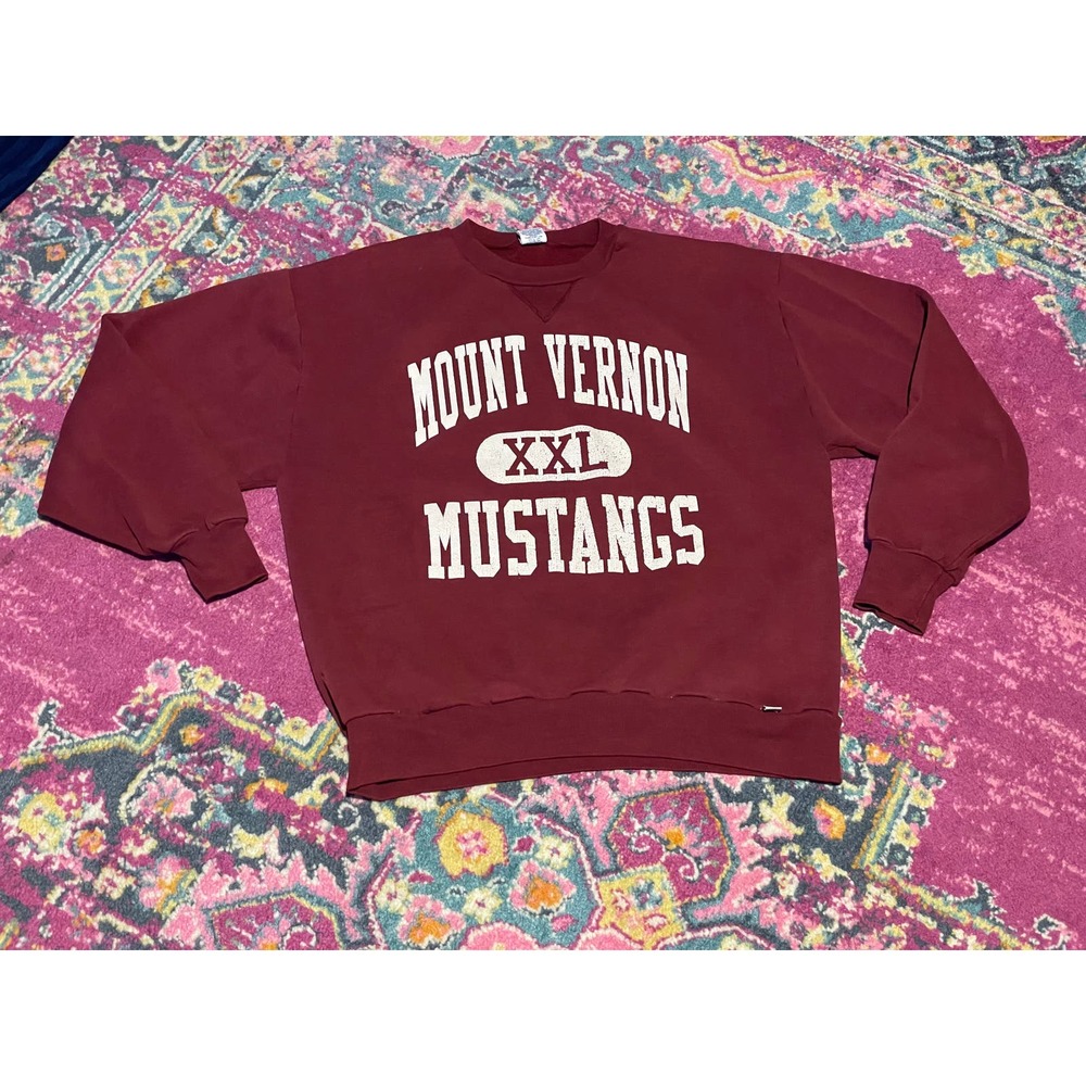 90s Russell Athletic Mount Vernon Mustangs Crewneck Sz L